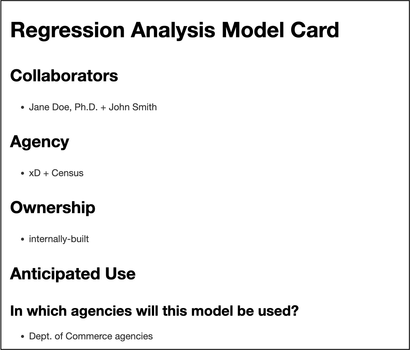 Creating a Client-Side Model Card Generator